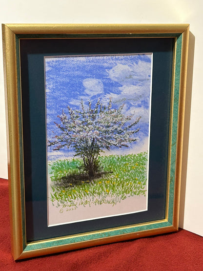 Blooming Apple Tree, ORIGINAL, Framed