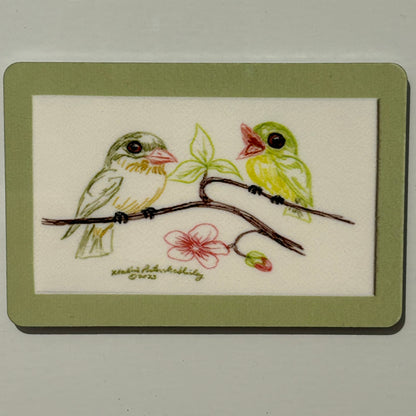 Momma and Baby Fantasy Birds, 2"x3" MAGNET