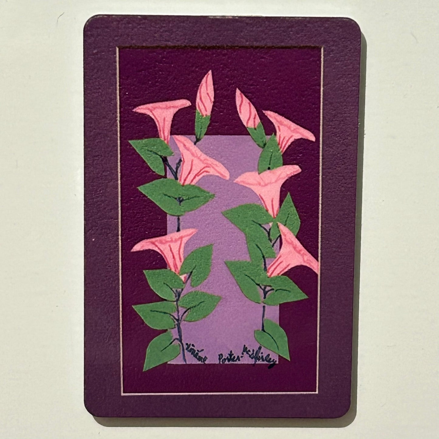 Cut-n-Paste Trumpet Flowers (Pink and Purple), 2"x3" MAGNET