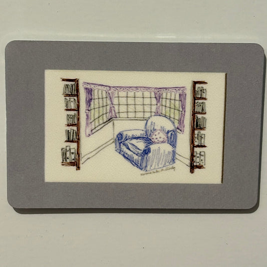 Chair by a Bay Window (Reading Room), 2"x3" MAGNET