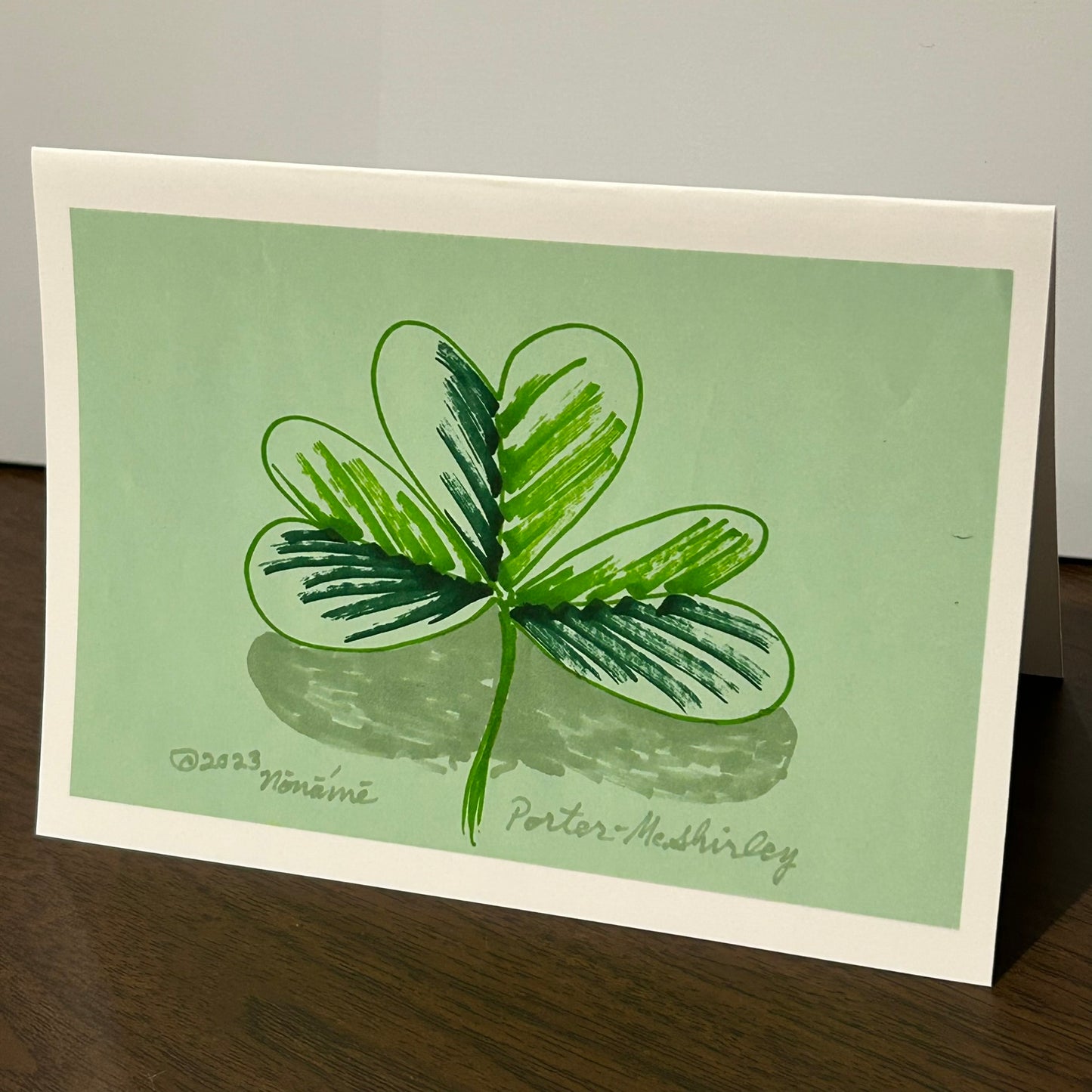 Cloverleaf / Shamrock, 5x7 NOTECARD with Envelope